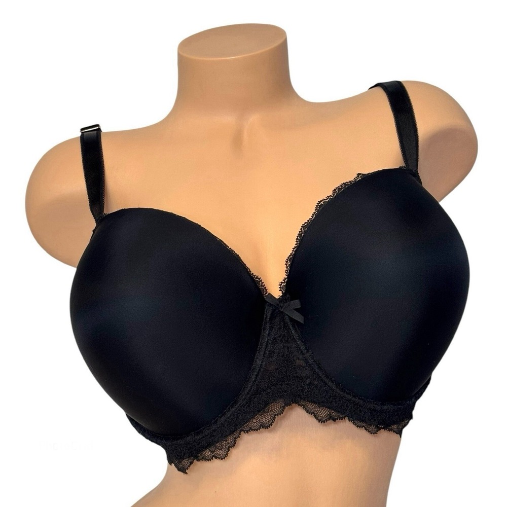 Victoria's Secret 44D Dream Angels Lightly Lined Demi Floral Lace Bra Black
